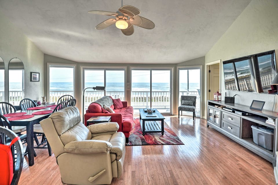 Sunny Florida Home w/ Decks & View, Steps to Beach House in Flagler Beach