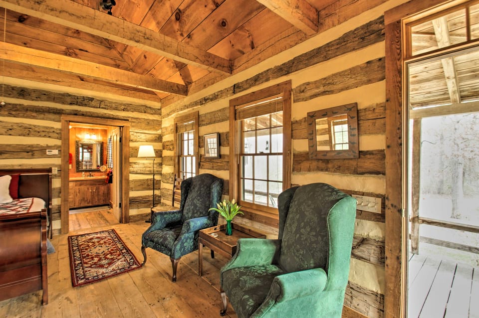 Numerous On-Site Trails: Earlysville Wooded Cabin House in Shenandoah Valley