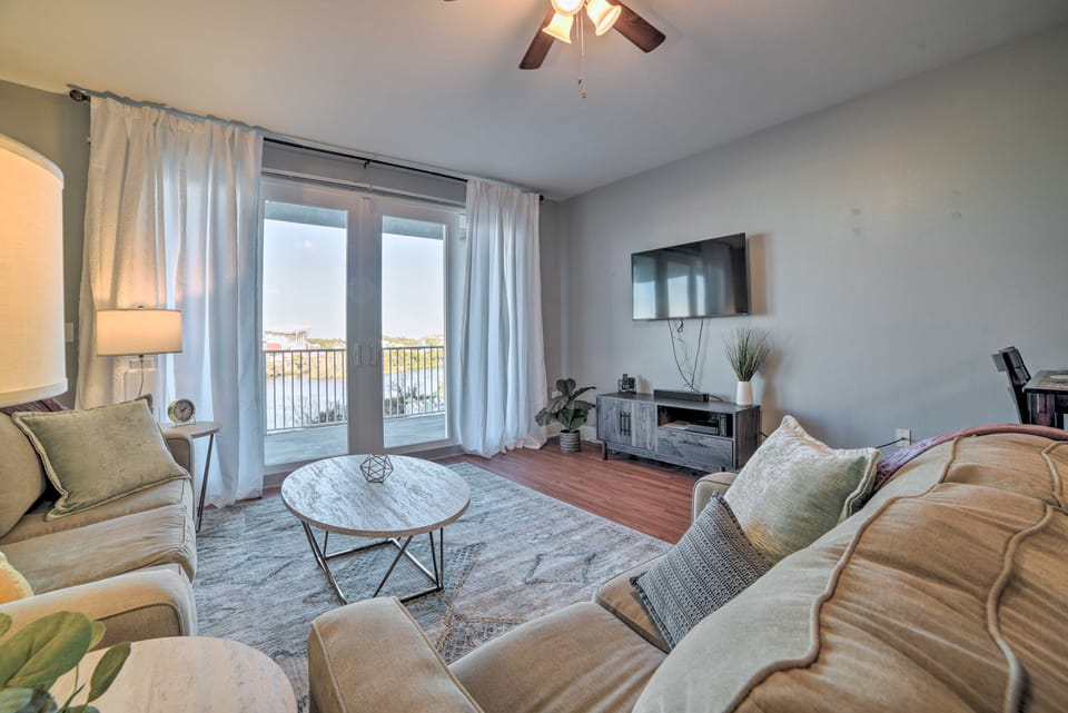 Lagoon-View Balcony! Family Resort Escape in PCB Apartment in Long Beach