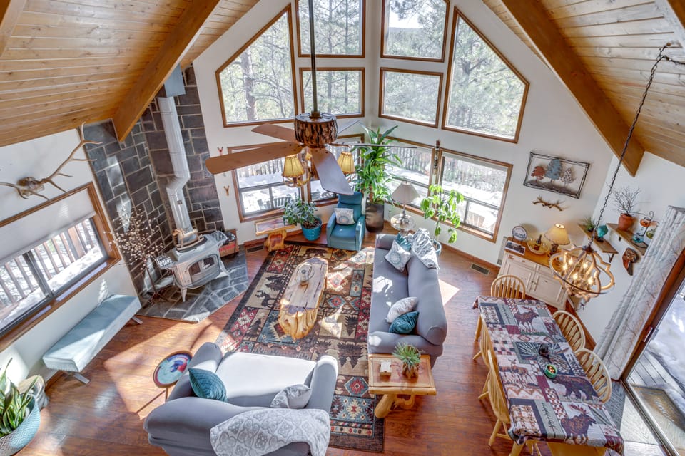 Deck & Scenic Views: Munds Park A-Frame Cabin House in Munds Park