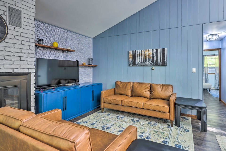 Wraparound Deck: Big Bass Lake Home in Gouldsboro House in Pocono Mountains