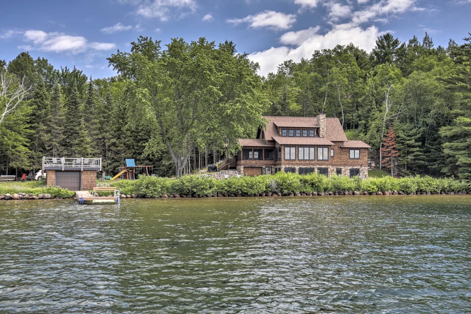 Waterfront Star Lake Cabin, Boat Dock On-Site House in Wisconsin