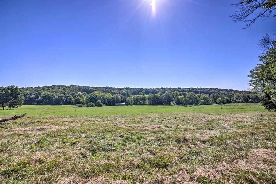 Peaceful Guest Home w/ Patio on 152-Acre Farm House in Ozark Mountains