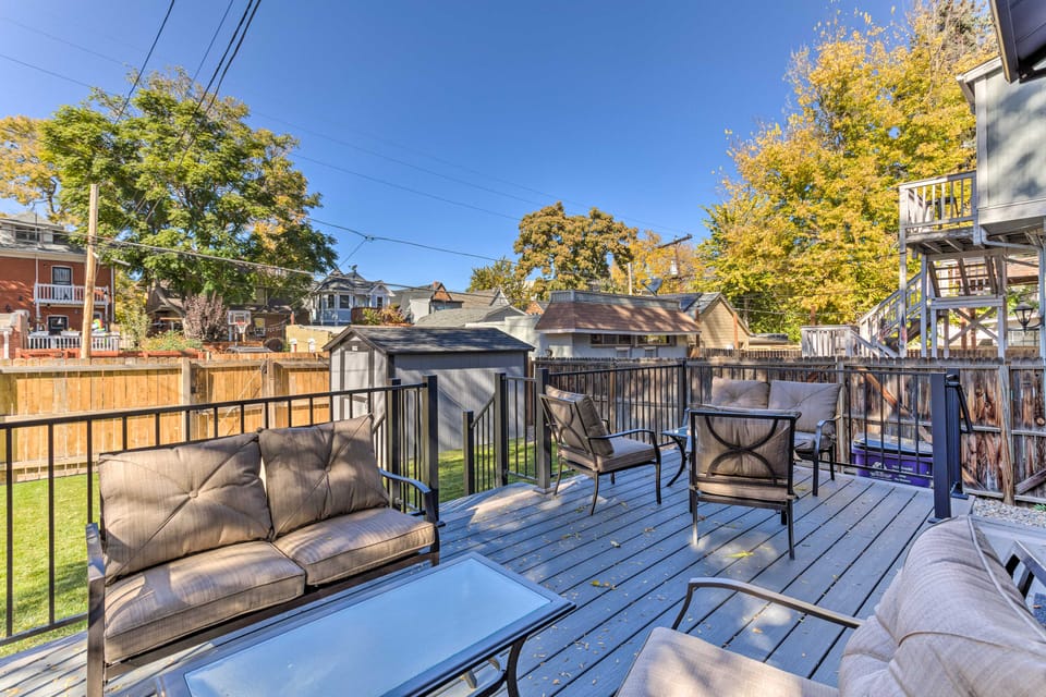 Deck + Fenced Yard: Capitol Hill Townhome Apartment in Denver
