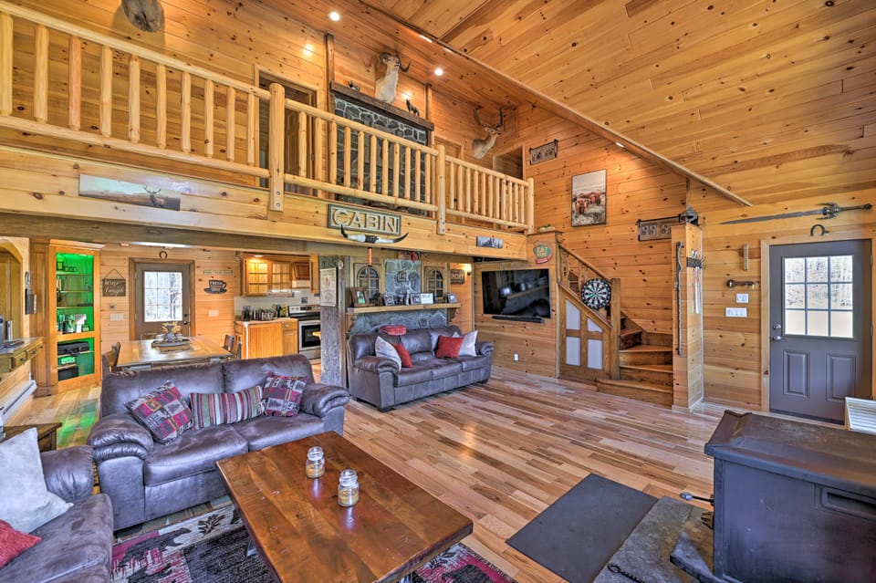 Unadilla Cabin on 50 Acres + Fire Pit & Creek House in Pennsylvania