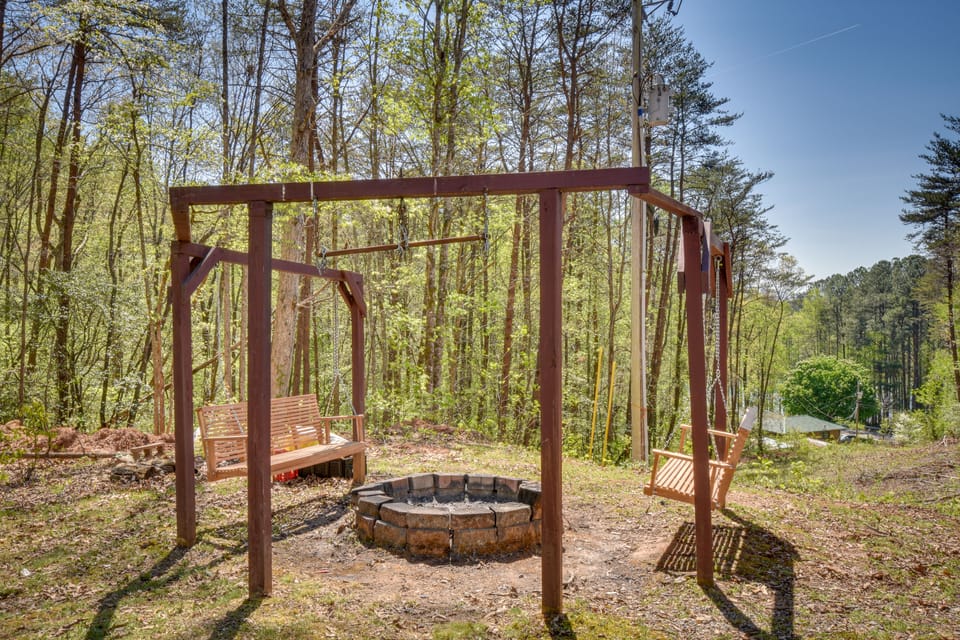 Walk to Lake Chatuge! Hayesville Cabin w/ Fire Pit House in Chatuge Lake