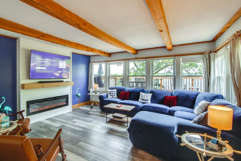 Waterfront Fox Lake Vacation Rental w/ Fire Pit! Cottage in Fox Lake