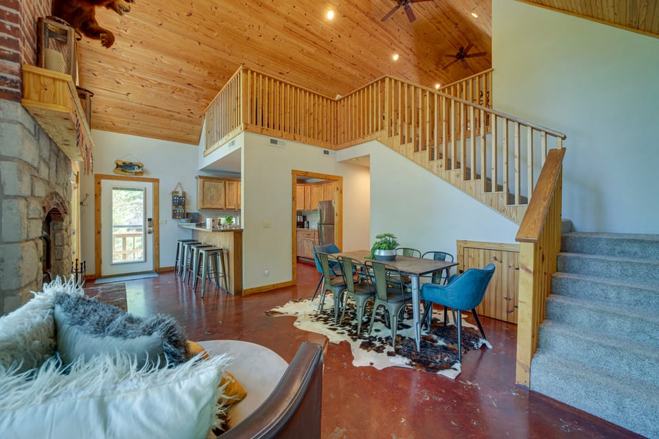 Boat Dock & Fire Pit: Lakefront Paradise in Eucha! House in Lake O The Cherokees