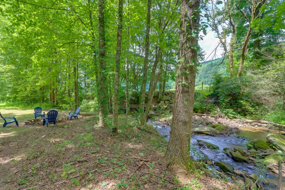 12 Acres, Hot Tub & Creek: Spacious Ellijay Haven House in Georgia