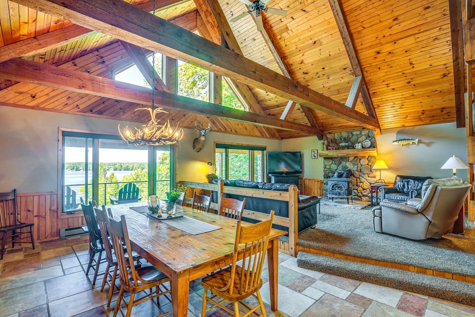 Lakefront Townsend Cabin w/ Fire Pit, Private Dock House in Wisconsin