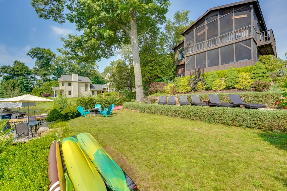 1902 Adirondack Lake House: Screened Porch & Views House in Queensbury