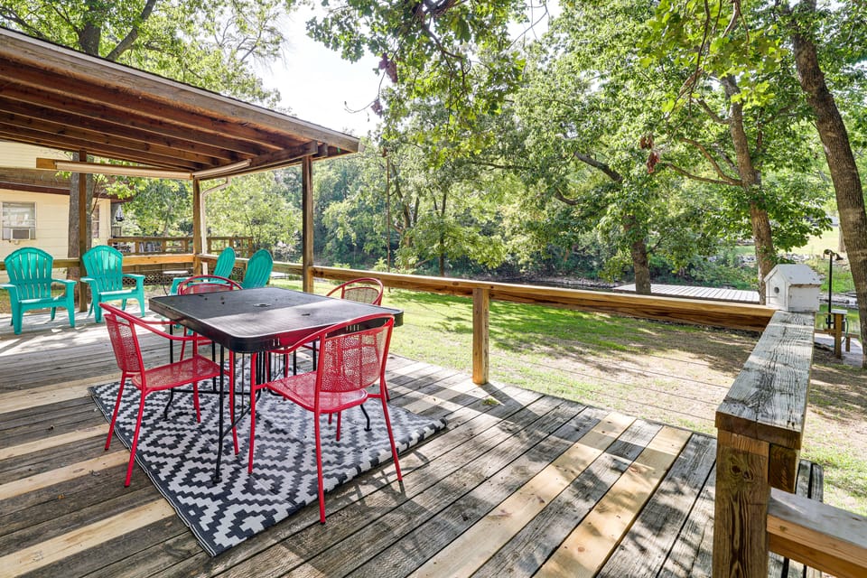 Deck + Dock Access: Lakefront Grove Cabin! House in Grove