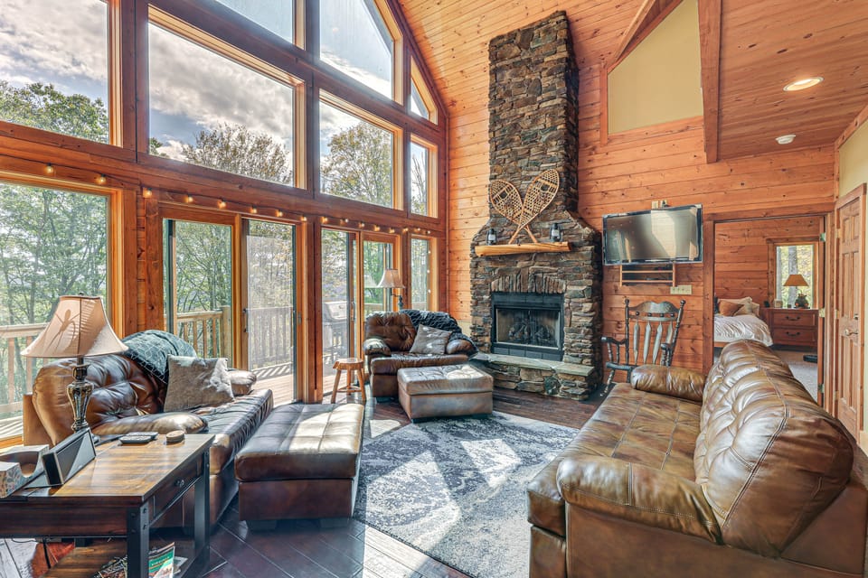 Game Room, Deck + Views: Idyllic Slaty Fork Cabin House in Shenandoah Valley