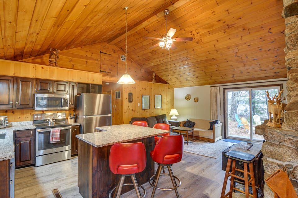 Cozy Thompson Lake Cabin w/ Boat Dock & Launch House in Casco