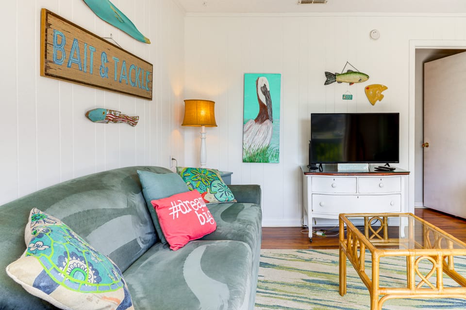 Oak Island Condo w/ Ocean View: Steps to Beach! Apartment in Oak Island