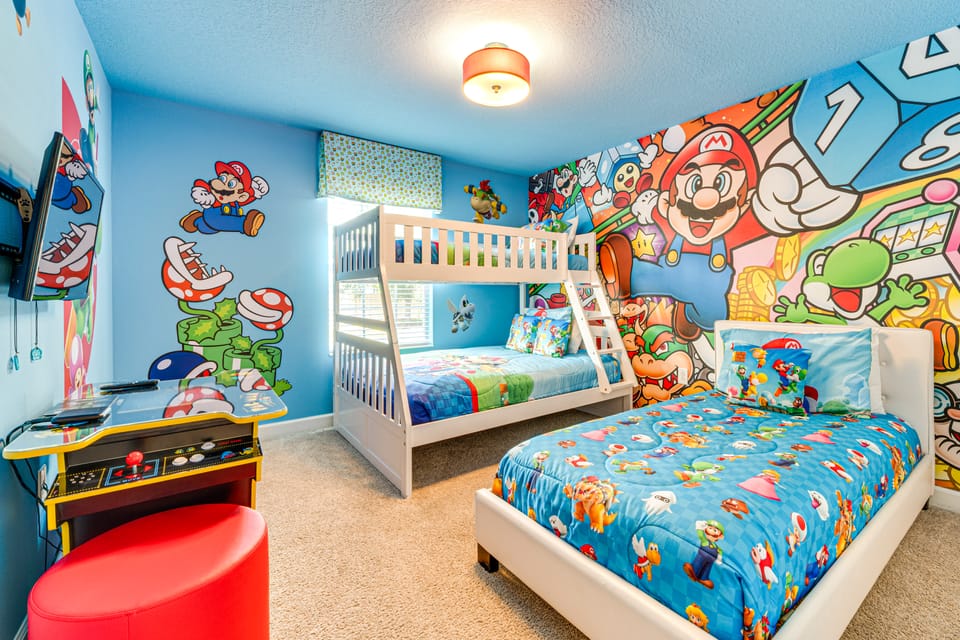 Near Disney! Private Pool + Mario Kids' Room Apartment in Osceola County