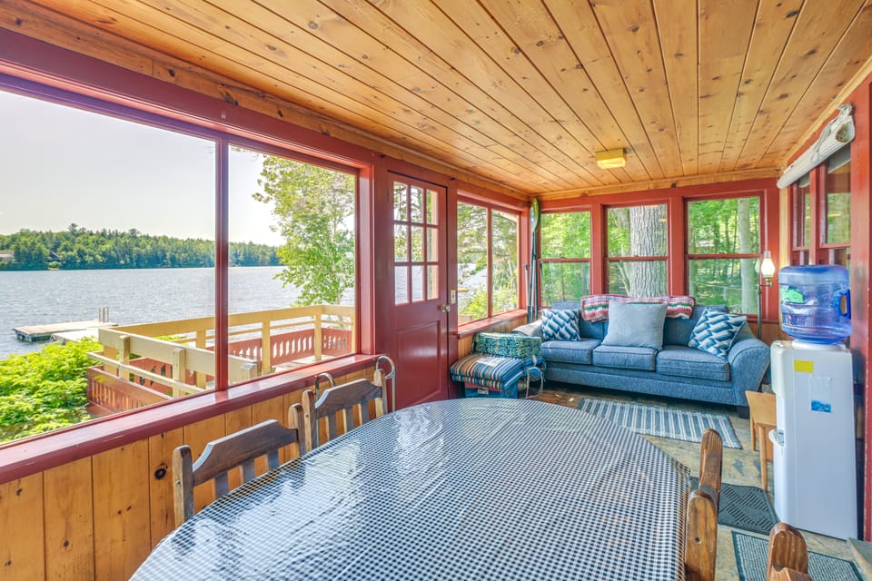 Dock, Beach, Views: Rustic Green Lake Cottage Cottage in Dedham