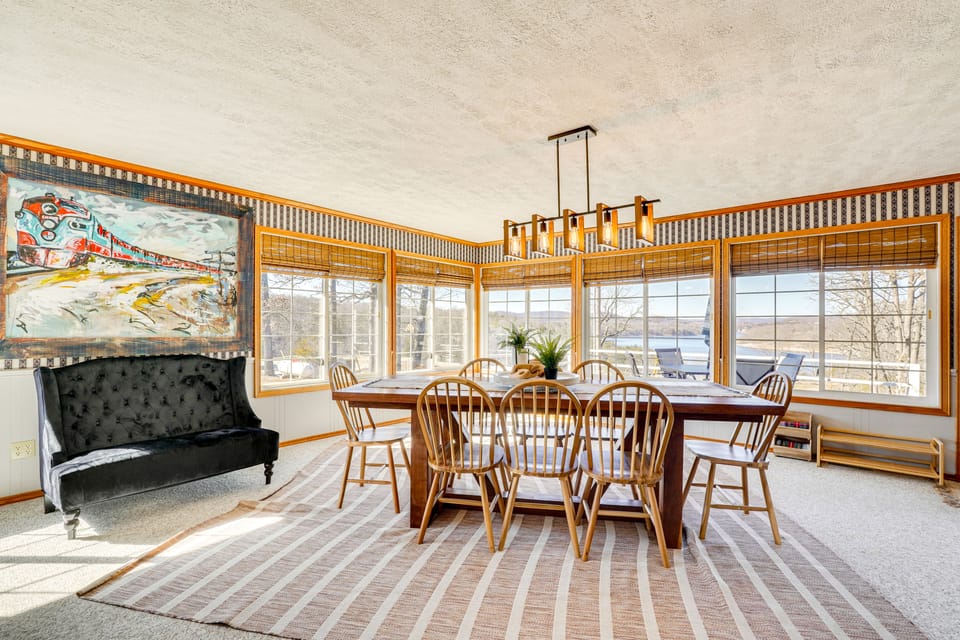 Deck & Lake Views: Modern Eagle Rock Gem House in Roaring River Township