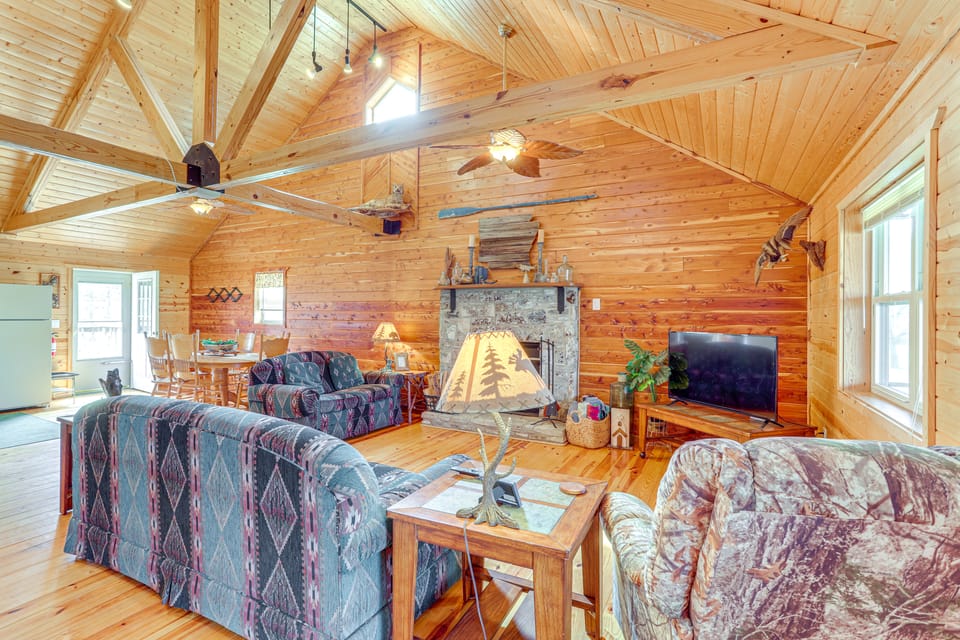 Fire Pit, Screened Deck: Riverfront Ozarks Cabin! House in Arkansas
