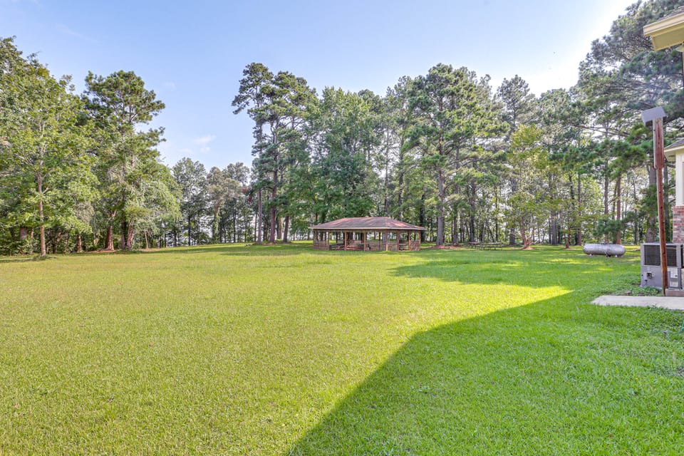 Patio + Pool Table: Lake Marion Getaway House in Lake Marion