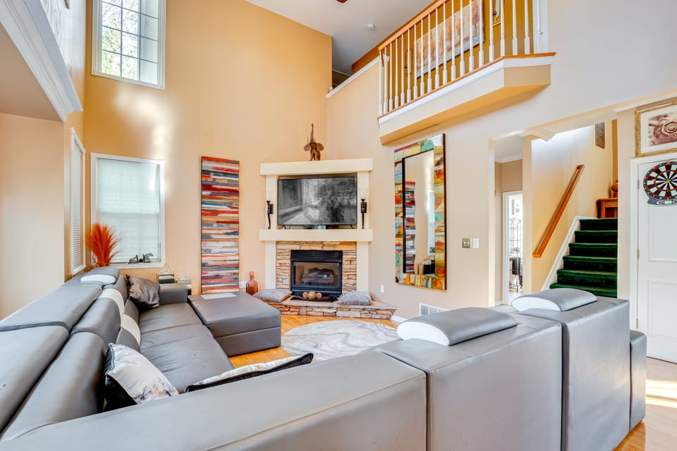 Theater & Game Room at Trenton Area Home House in Jersey Shore