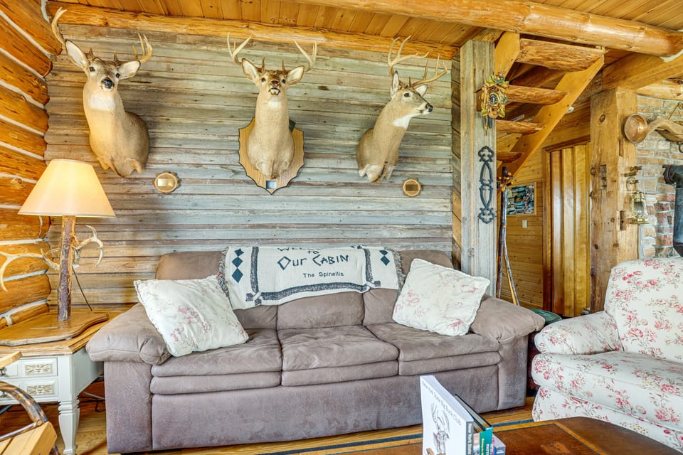 Fish & Hike on 180 Acres! Log Cabin in Almond House in Pennsylvania