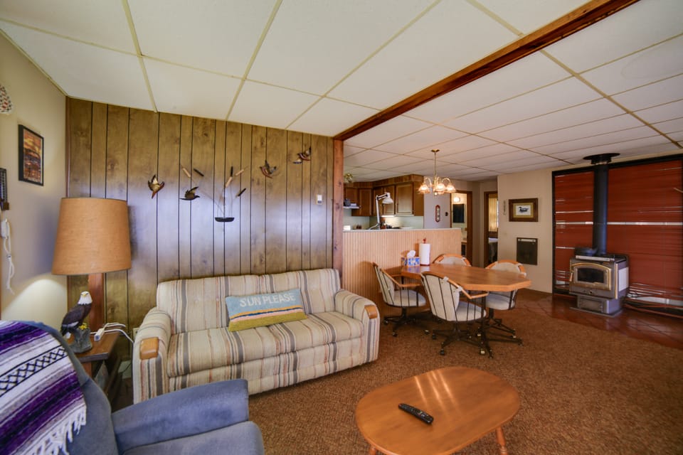 Dock & Fire Pit: Lakefront Cottage in Gould City! Cottage in Michigan