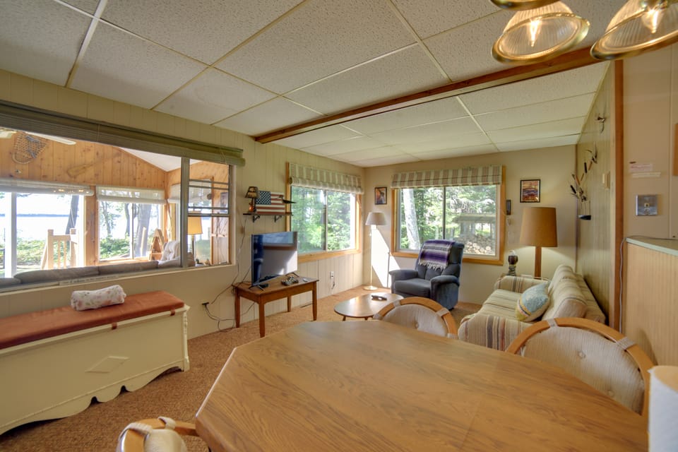 Dock & Fire Pit: Lakefront Cottage in Gould City! Cottage in Michigan
