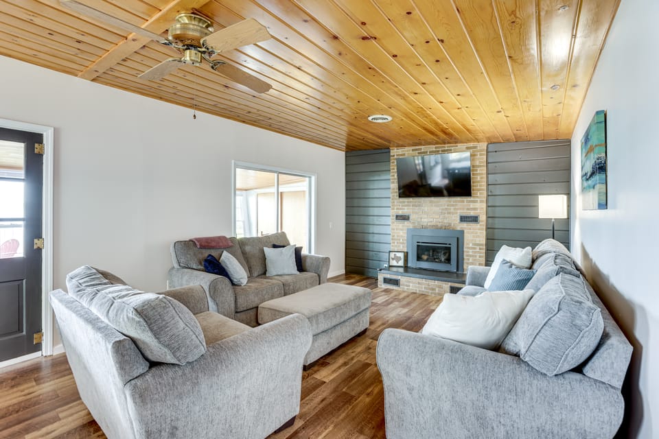 Baldwin Lakefront Home: Dock, Fire Pit & Trails! Cottage in Michigan
