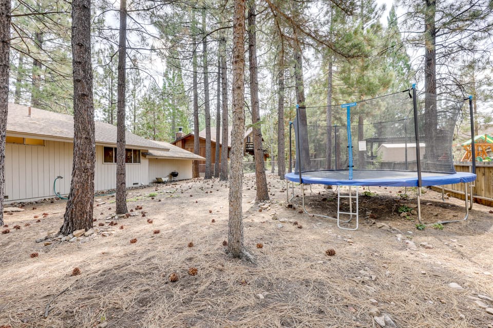 Game Room + Deck: Wooded Big Bear Lake Retreat House in Big Bear