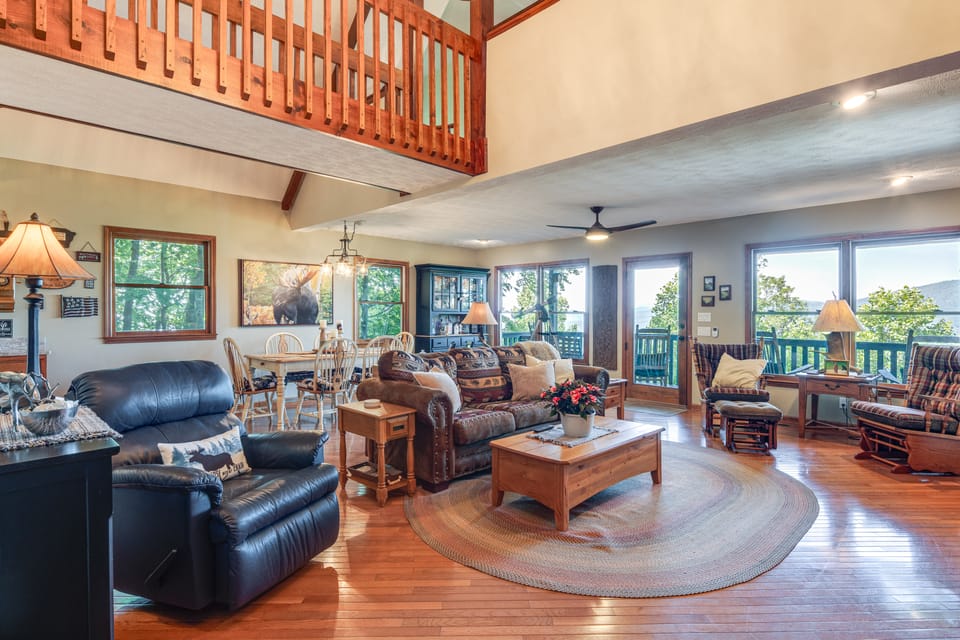 Decks + Lake Access: Scenic North Carolina Retreat House in Buncombe County