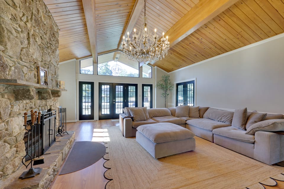 Game Room & Fire Pit! Luxe Louisburg Farmhouse House in North Carolina