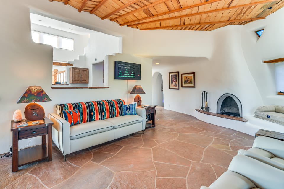 Panoramic Vistas: Glorieta Adobe Near Pecos River House in New Mexico