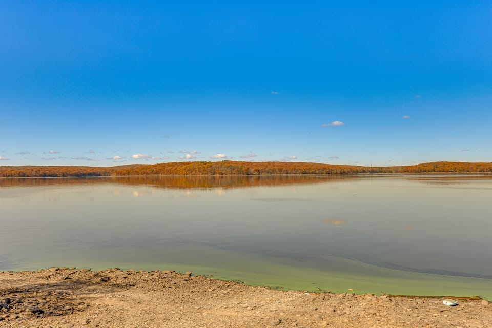 Steps to Lake Tanglwood: Tranquil Wooded Retreat Apartment in Lake Wallenpaupack