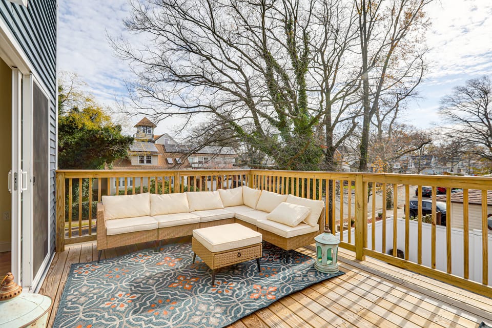 Walk to Keansburg Beach! Family Home w/ Pool House in Middletown