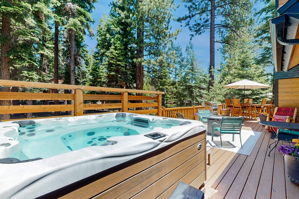 Spacious Deck w/ Private Hot Tub: Kings Beach Gem House in Tahoe Vista