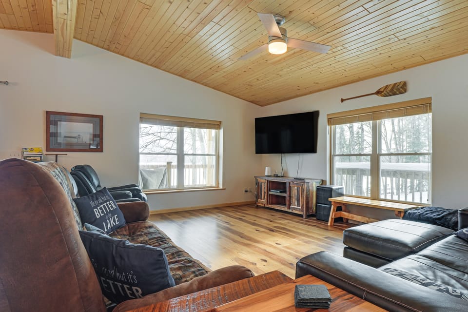 Game Room & Dock: Lakefront Park Falls Getaway House in Wisconsin