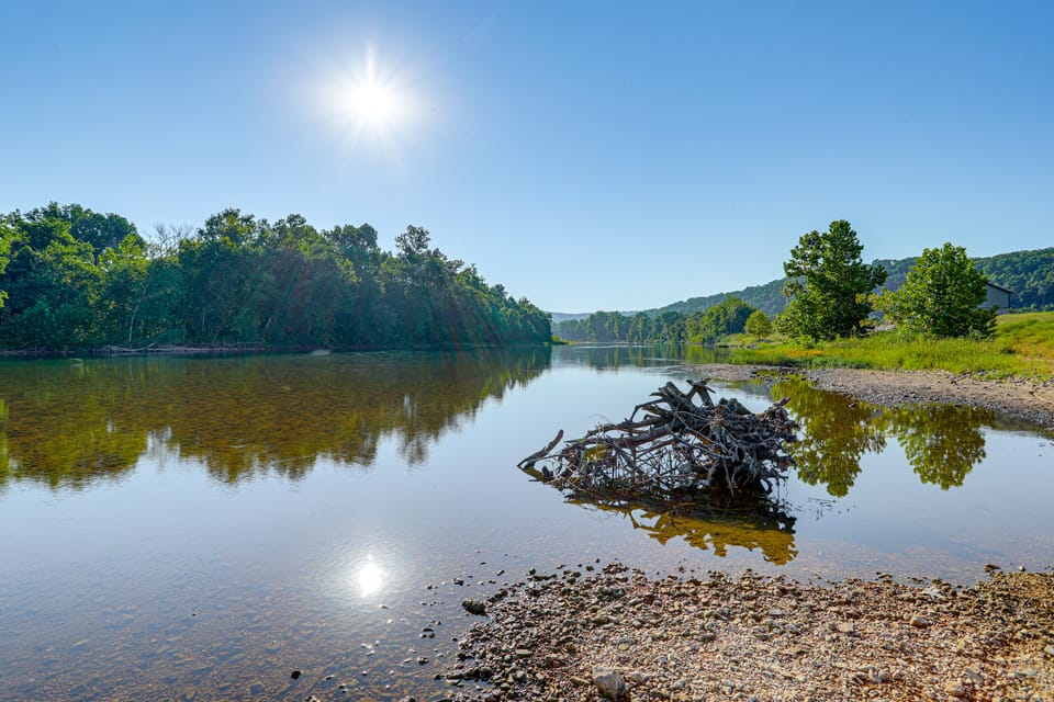 Ozarks Escape w/ River Views & Fire Pit House in Current River