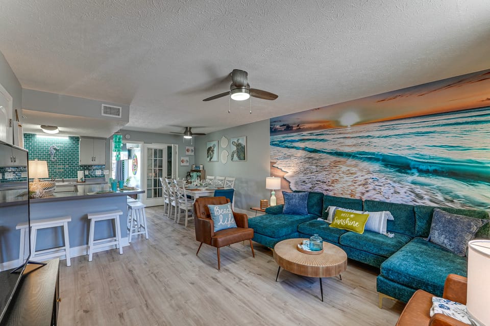 Walk to Waves! Pets! Resort Getaway w/ Game Room Apartment in Panama City Beach
