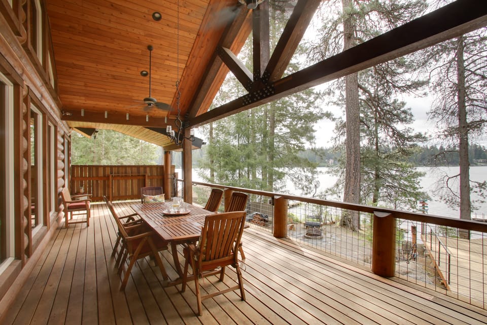 Dock, Decks & Epic View! Sacheen Lake Family Cabin House in Washington