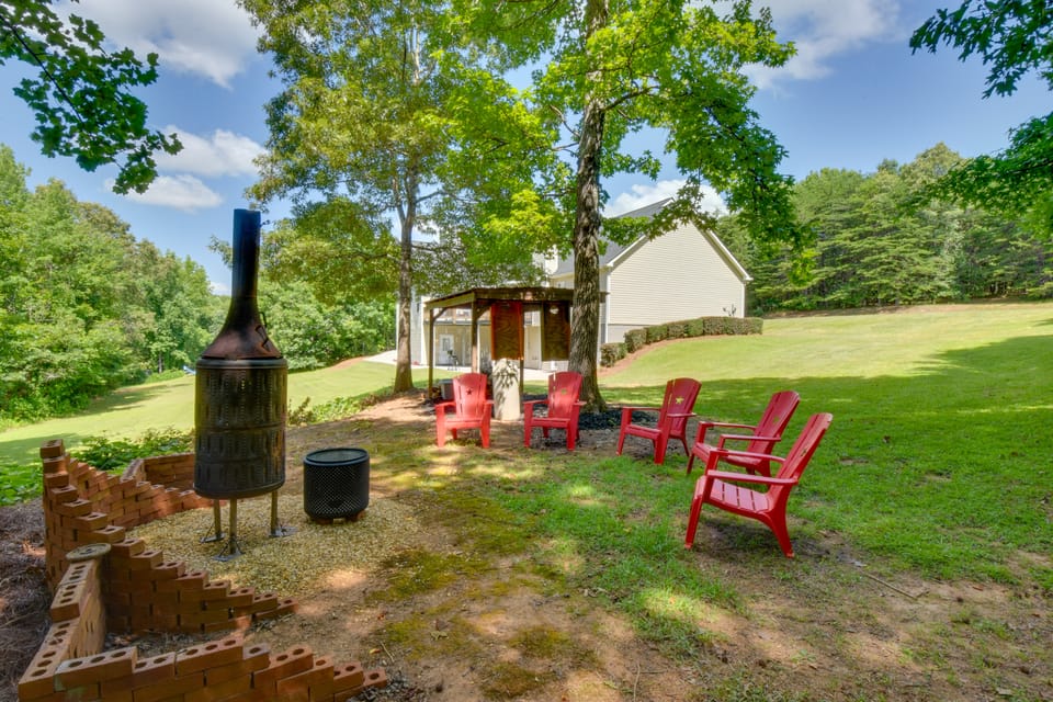 Spacious Group Getaway w/ Fire Pit, Yard + Deck House in White County