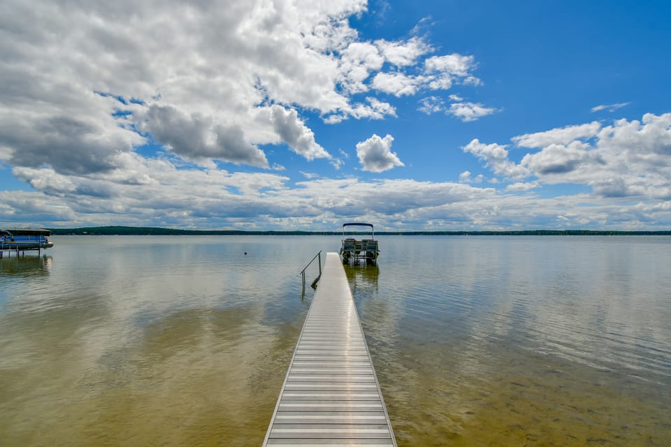 Dock + Fire Pit: Lakefront Lewiston Escape! House in Albert