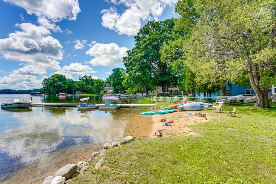Pet-Friendly Bass Lake Cabin: Beach & Boat Dock House in Michigan