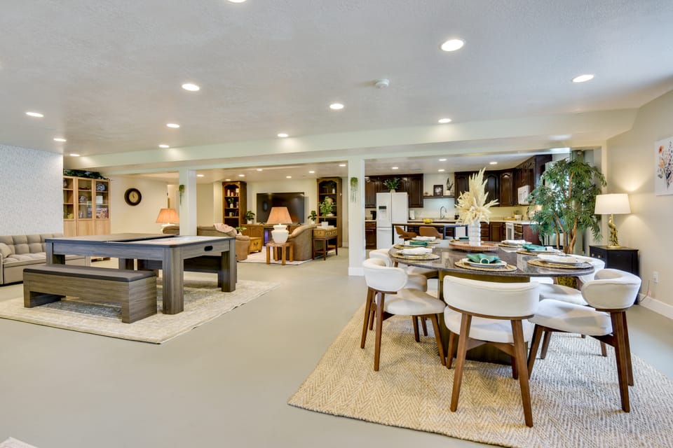 Shaded Patio and Fire Pit: Quiet Kaysville Home Apartment in Farmington