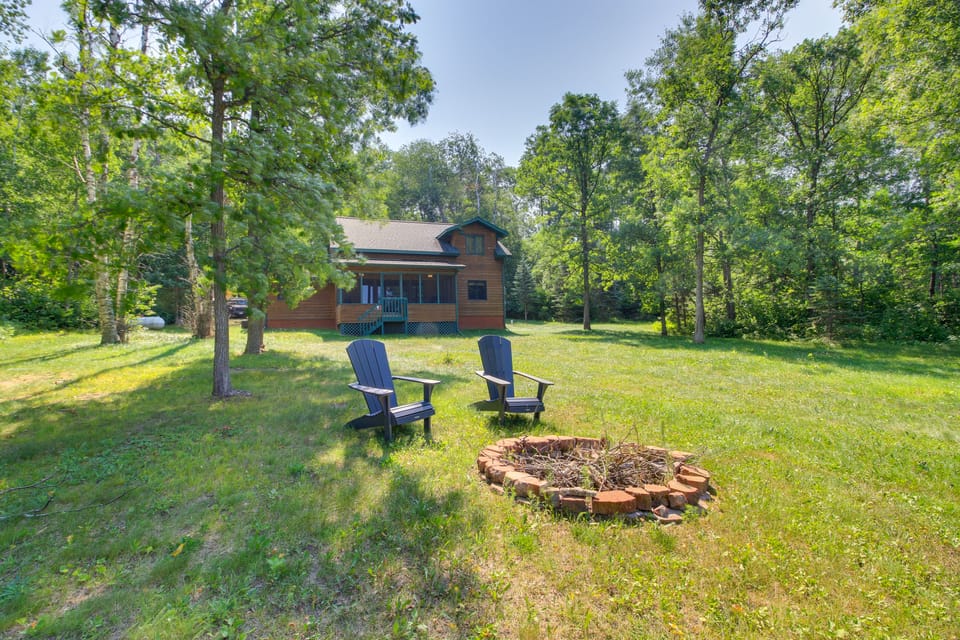 Fire Pit & Screened Porch! 3.5-Acre Nevis Retreat House in Minnesota