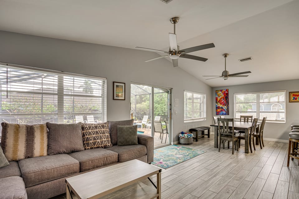 3 Mi to Fort Myers Beach! Family Getaway w/ Pool House in Iona