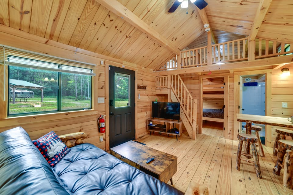 Private Catskills Campsite! Tiny Cabin + Airstream House in New York