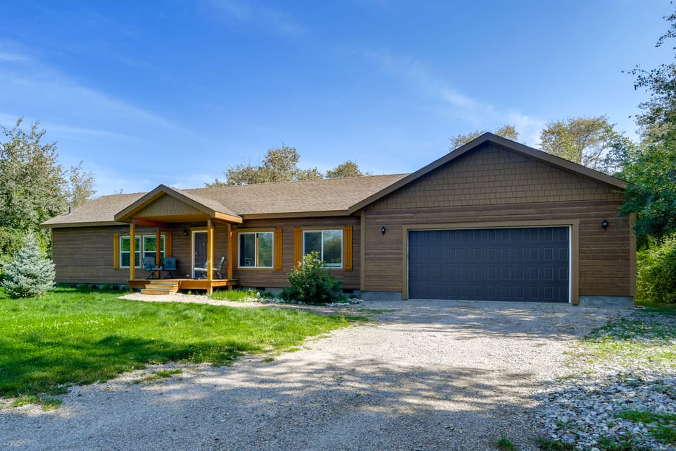 1 Mi to Dtwn Driggs! Secluded Escape w/ Yard House in Driggs