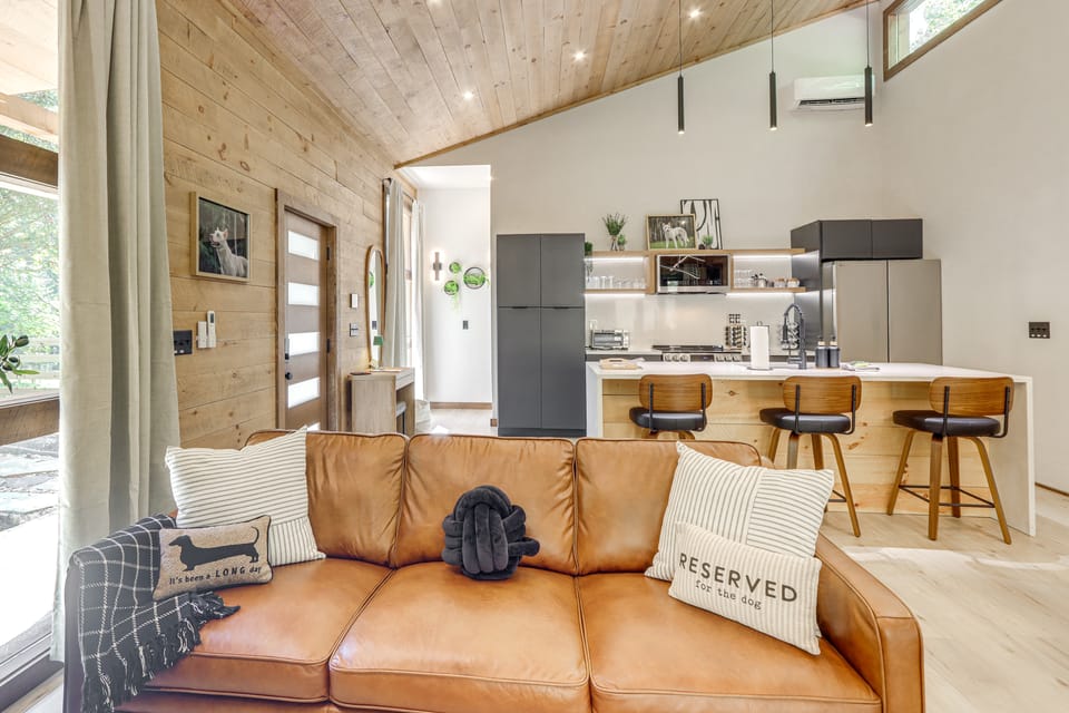 Dog-Friendly Modern Cabin, Fully Fenced w/ Hot Tub House in Georgia