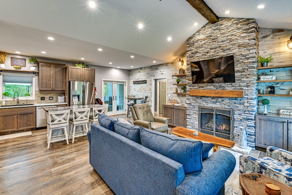 Hot Tub, Game Room & Steps to Pond! Elkhart Escape House in Indiana